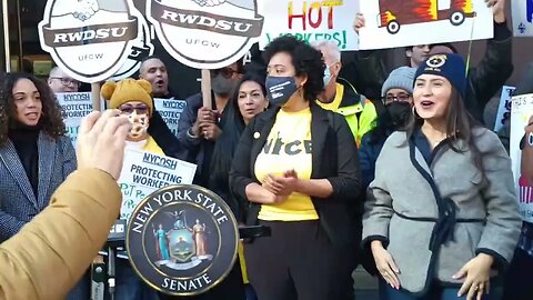 Protest workers from Extreme Temperatures Rally 216 West 14th St 2/10/23 JESSICA RAMOS/LATOYA JOYNER