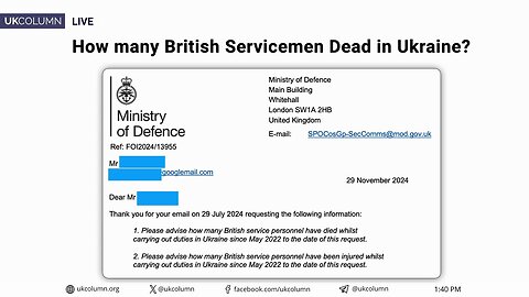 How Many British Soldiers Have Died in Ukraine? The Official Answer: Denied - UK Column News