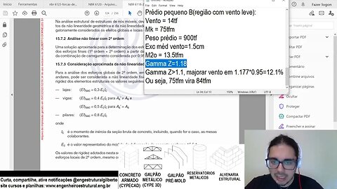 Deformação por vento e Gamma Z Eng Estrutural