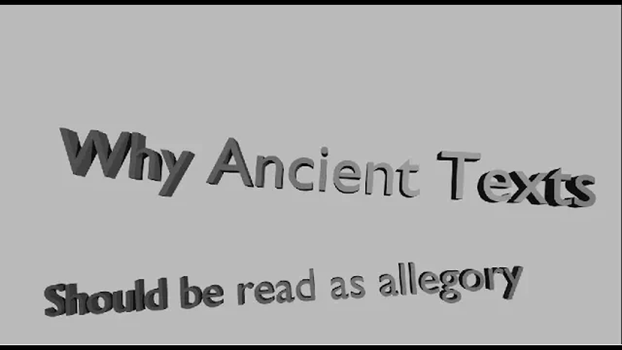 Morning Musings # 393 - Why Ancient Texts Should Not Be Read As Historical But As Allegory Of Truth!