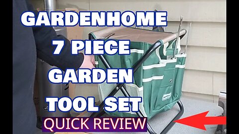 GardenHOME 7 Piece Garden Tool Kit With Bag and Stool