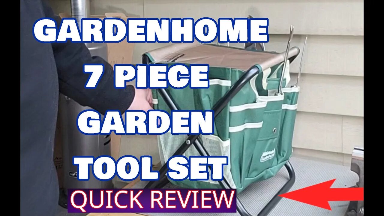 GardenHOME 7 Piece Garden Tool Kit With Bag and Stool