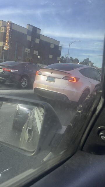 Pink Tesla in (Vegas, NV) (12/1/2022)