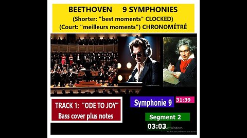 Beethoven 9 symphonies (best moments) _ 1 bass cover _ CLICK segments _ Visual