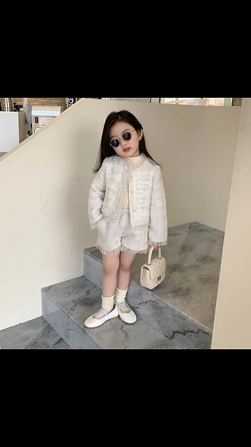 SALE! Children Clothes Sets Korea Spring Autumn Girls Lace Coat and Short Pants