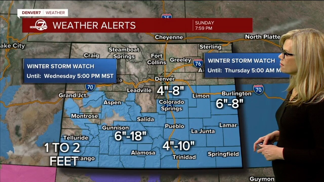 Winter storm watch in place for Colorado: What to expect this week