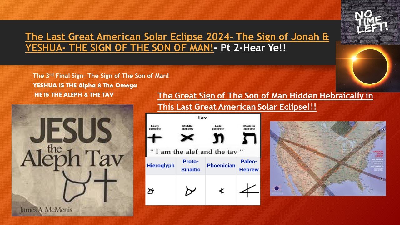 THE LAST GREAT AMERICAN SOLAR ECLIPSE 2024- Pt2 THE SIGN OF JONAH /SON OF MAN
