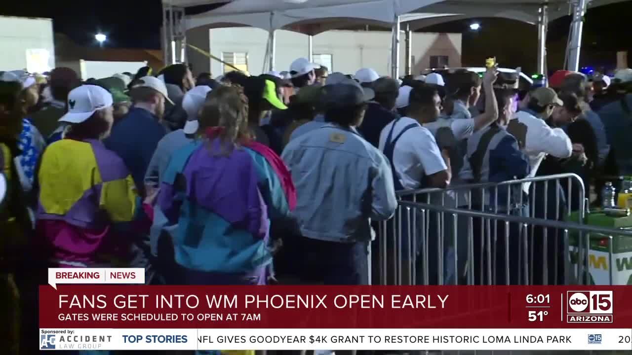 Crowd rushes into WM Phoenix Open 90 minutes ahead of opening time