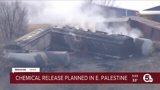 Controlled release of chemicals from train derailment underway