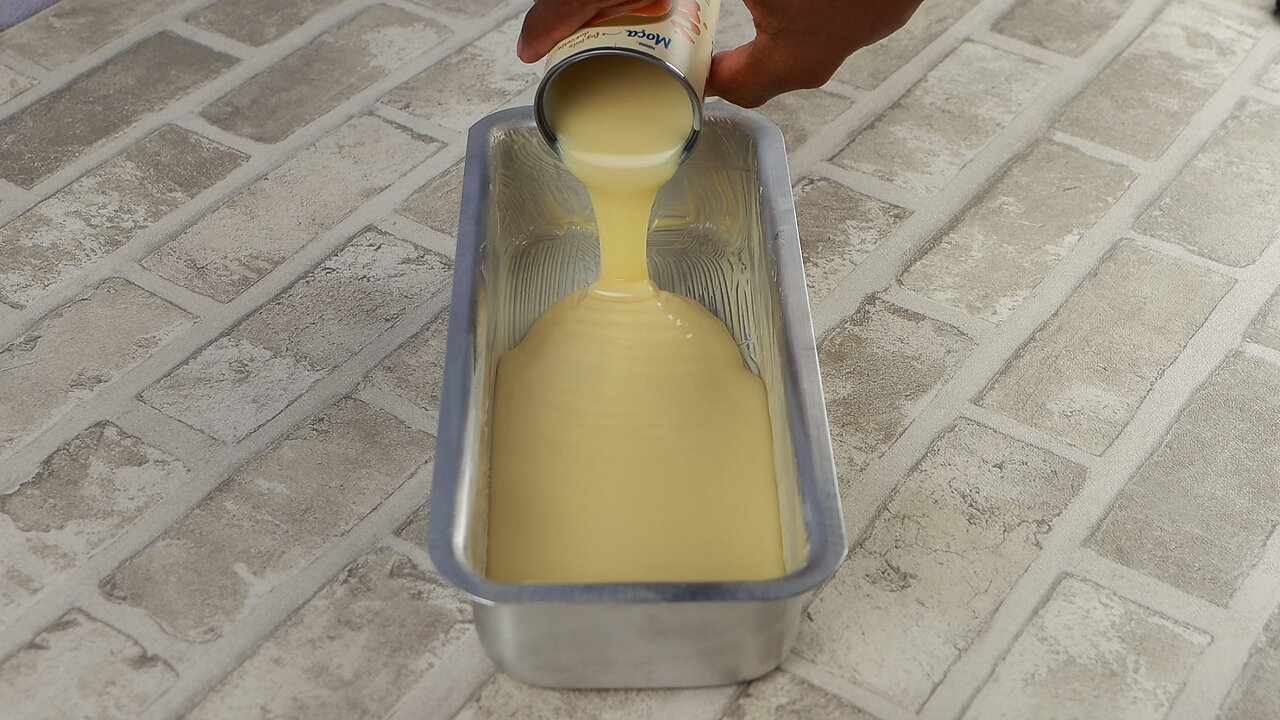 Add condensed milk to the mold and see this incredible result