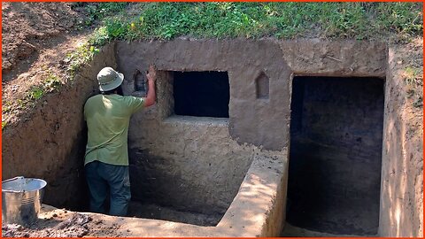 Man Builds Epic UNDERGROUND SHELTER in the Wild from Start to Finish