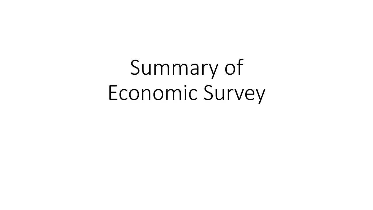 Summary of Economic Survey 2023