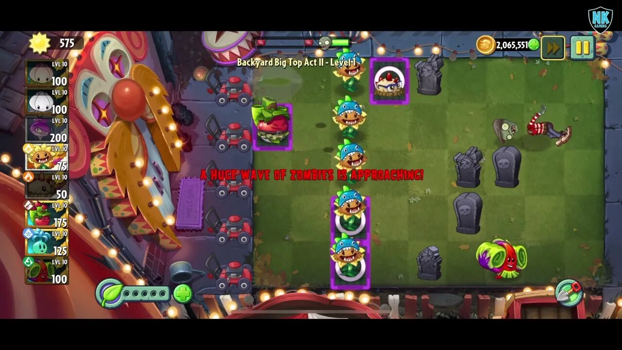 PvZ 2 - Backyard Big Top Act II - Level 1