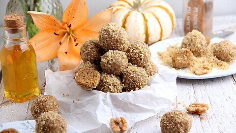 Only 5 Ingredients! Pumpkin Spice Energy Balls with Walnuts and Honey (Grain and Gluten Free)