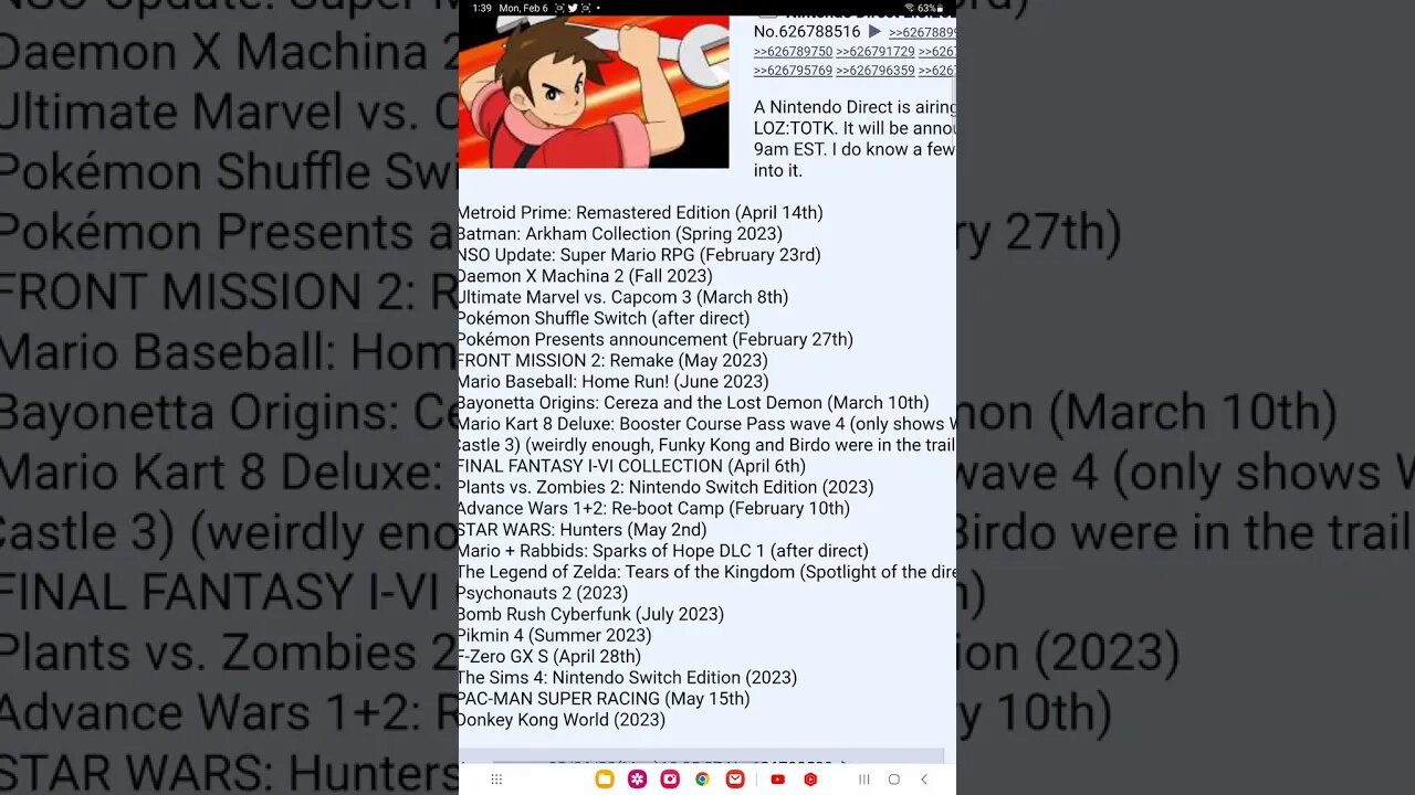 Nintendo direct leak Feb 8th