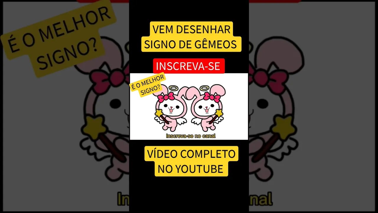 COMO DESENHAR SIGNO DE GÊMEOS KAWAII FÁCIL #desenho #shorts #desenhofacil #signos #gêmeos