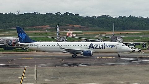 Embraer 195 PR-AXW pushback,taxi and takeoff from Manaus to Campinas