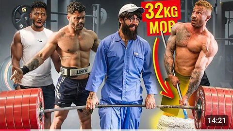 ANATOLY Use 32kg Mop in a GYM | ELITE Powerlifter Pretended to be a CL...