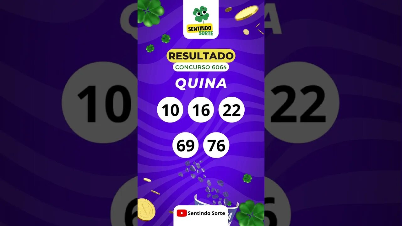 🍀 Resultado QUINA 6064 | Sentindo Sorte #shorts