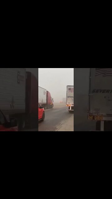 Video of Several trucks and vehicles involved in accident pileup at I-10 / I-20 Split...