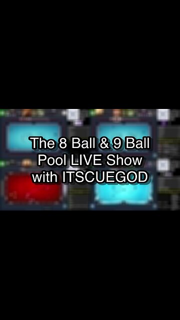 The 8 Ball & 9 Ball Pool LIVE Show with ITSCUEGOD