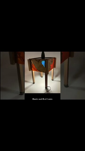 Resin and Burl Lamp #shorts