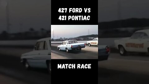 427 Ford vs. 421 Pontiac Epic Super Stock Match Race! Full Send Side by Side Wheelies! #shorts