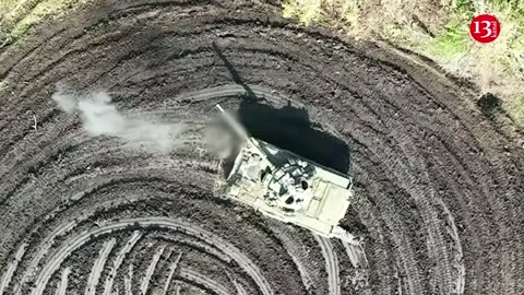 Russian soldier attempting to save sunken Russian tank, TARGETED by DRONE along with equipment