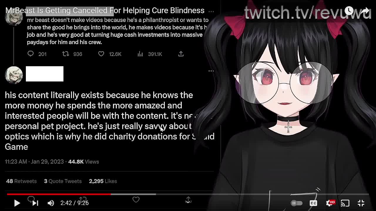 People upset over Mrbeast cure blindness video Reaction to Rev video