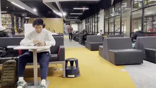 Blasting Andrew tate videos on library prank