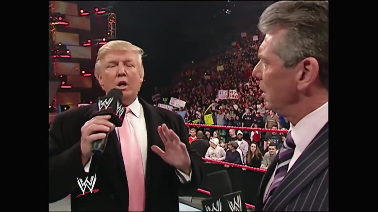 Mr. McMahon and Donald Trump announce the Battle of the Billionaires