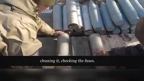 Artillerymen from Lugansk People’s Republic show how they destroy AFU armour