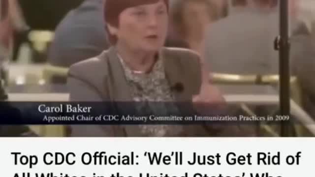 Top CDC official on record saying that the agency wants to get rid of all unvaxxed whites