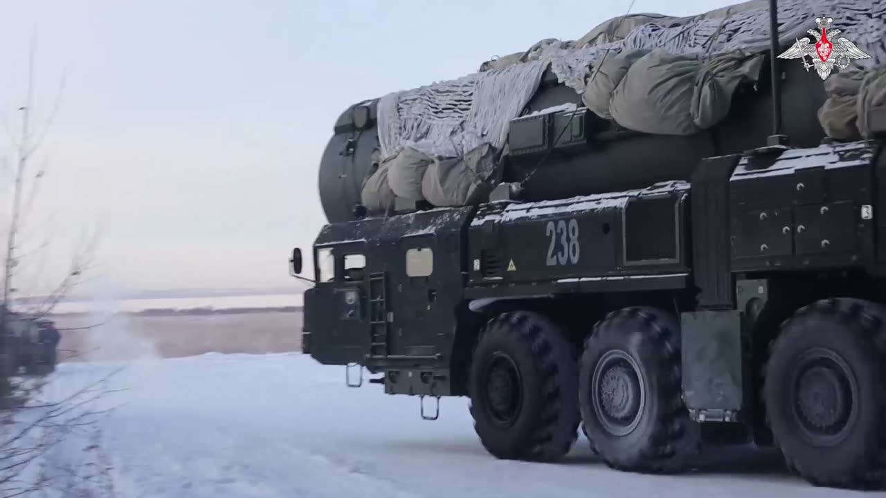 Russia Mobile Nuclear ICBM Launchers Practicing