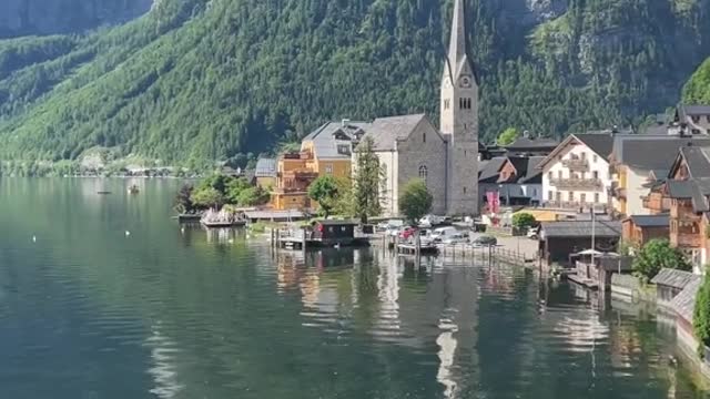 Cute village by the lake✨ #lake