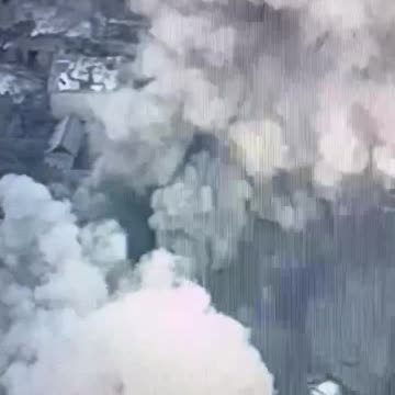 Shelling Building Russian Soldiers Try to Hide in