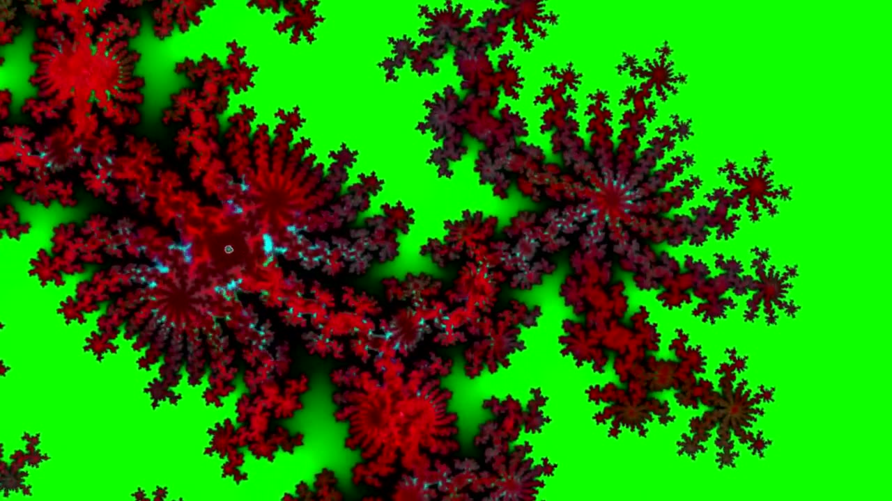 Psychedelic & beautifully colored fractal patterns spin, flow and zoom