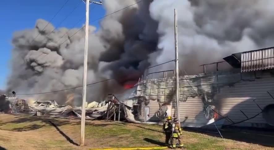 Massive fire at Hillendale Farms supplier of eggs - 100,000 hens burned to death