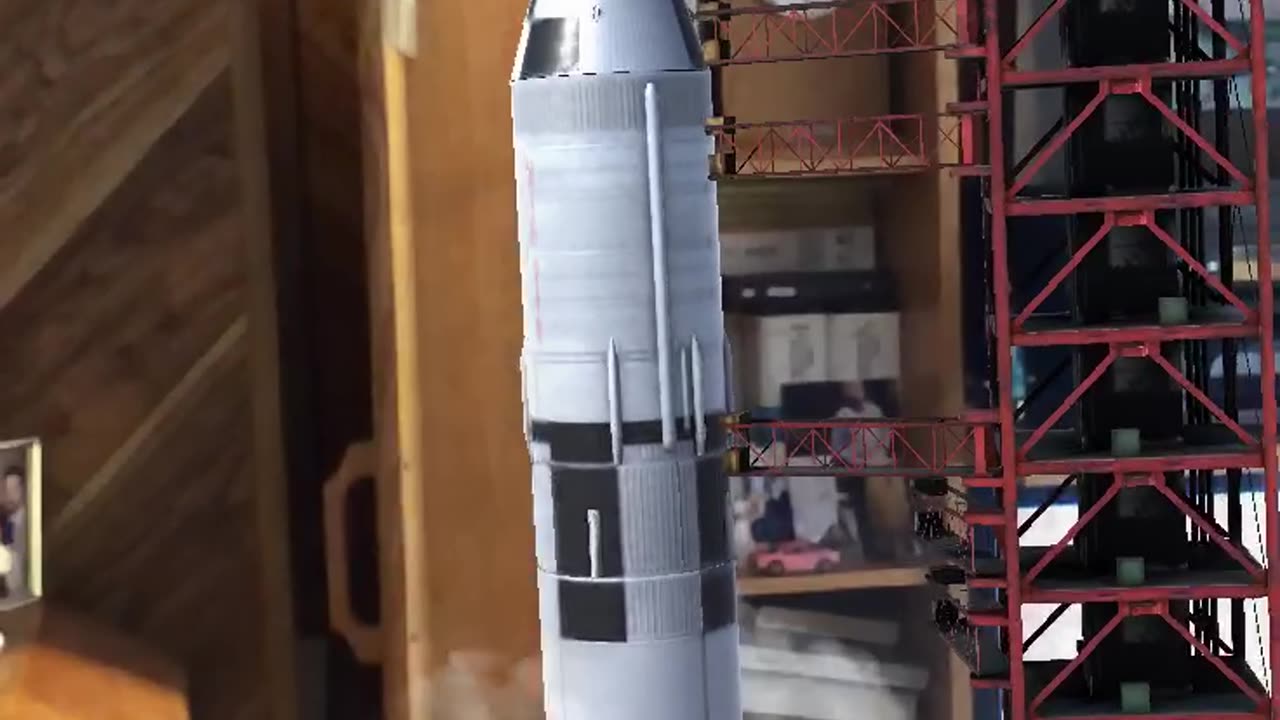 Simulated Apollo 11 launch with Saturn V rocket