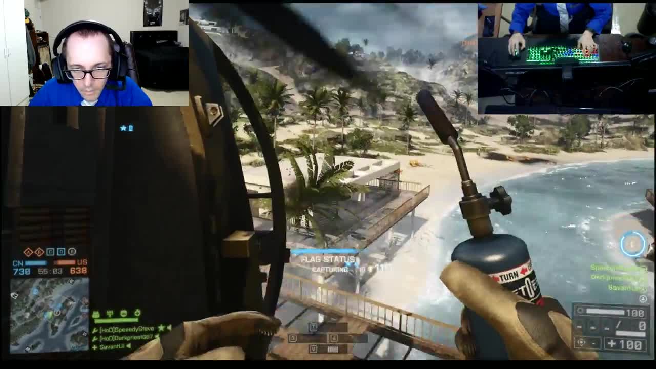 My friend SpeedySteve and myself playing a Battlefield 4 match