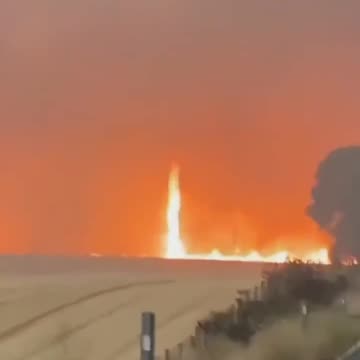 A fiery tornado was captured on video in Chile, farmland and forest on fire.