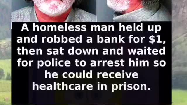Man Rob's a bank for $1 To get Health Care in Jail