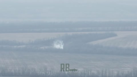 RAF BMP-2 fires at Ukrainian trenches an ignited ammo supply