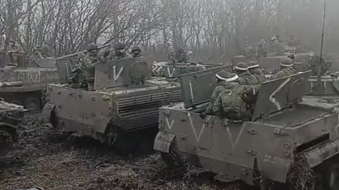 Russian Marines of the 155th brigade on the BMP-3 are advancing on Ugledar