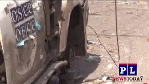 Ukraine war - OSCE car wreckage in Mariupol