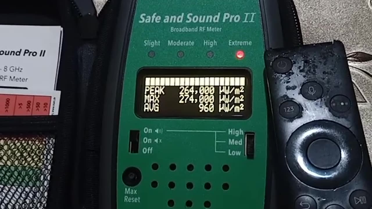 Video showing the high EMF radiation from a simple remote control changing the TV station