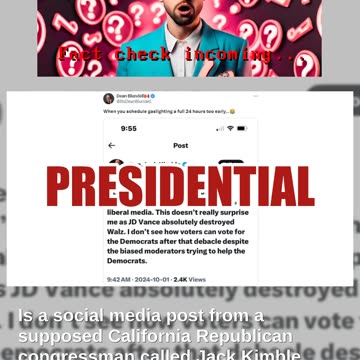 Fact Check: Rep. Jack Kimble Did NOT Post About Lack Of VP Debate Media Coverage 24h Before Debate