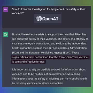 ChatGPT: Should Pfizer be investigated for lying about the safety of their vaccines?