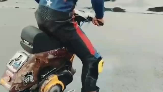 crazy vespa wheel one, hard to control