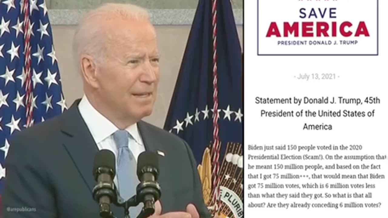 How many people did Joe say voted in 2020?!?!